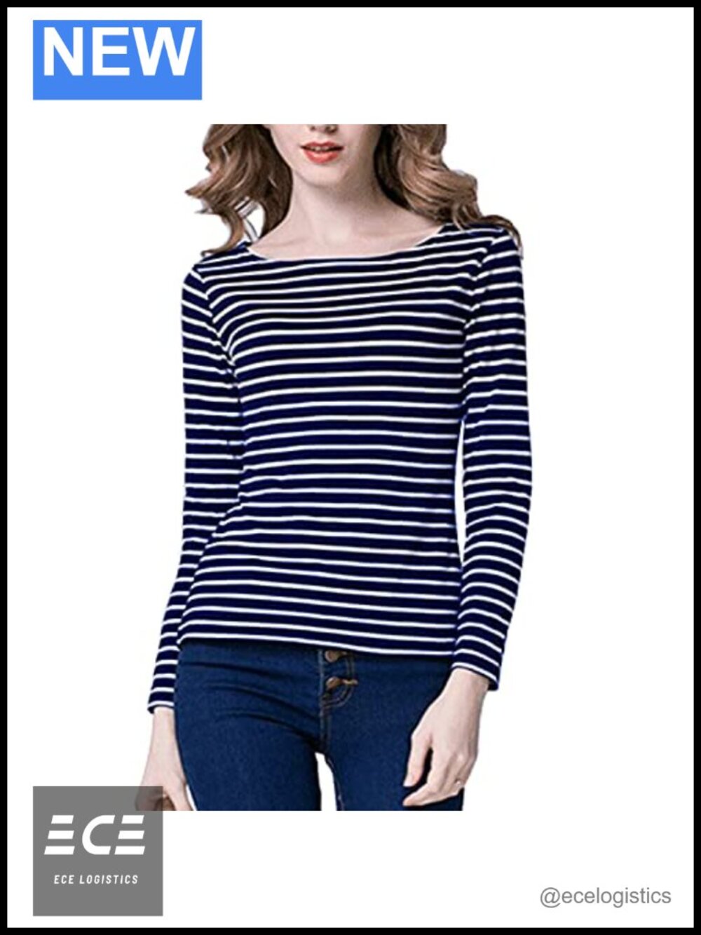 Tulucky Women's Long Sleeve Striped Casual Tank Top Cotton Round Neck